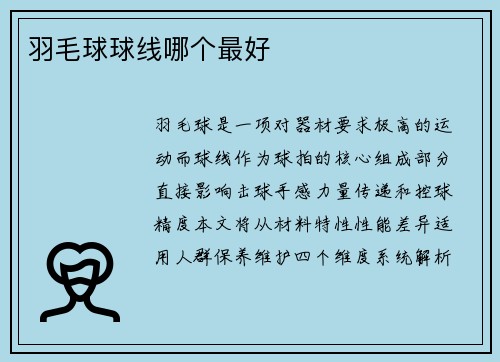 羽毛球球线哪个最好